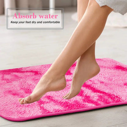Tyidzon 5Pc Bath Mats for Bathroom, Quick-Dry Bathroom Rugs Sets Washable Non-Slip Bath Mat Ultra Soft Absorbent with U-Shaped Toilet for Bathroom, Tub, Shower, Gray 01-Pink