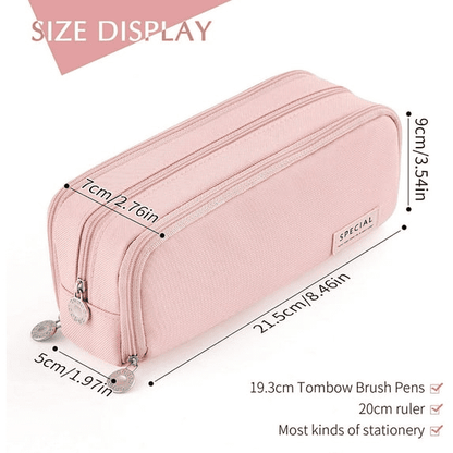 PALIFEUR Pencil Case Large Capacity Pencil Pouch, Multi-layer Aesthetic Pen Bag, Sturdy Multifunctional Pencil Bag, Pencil Box, Sky Blue Pink