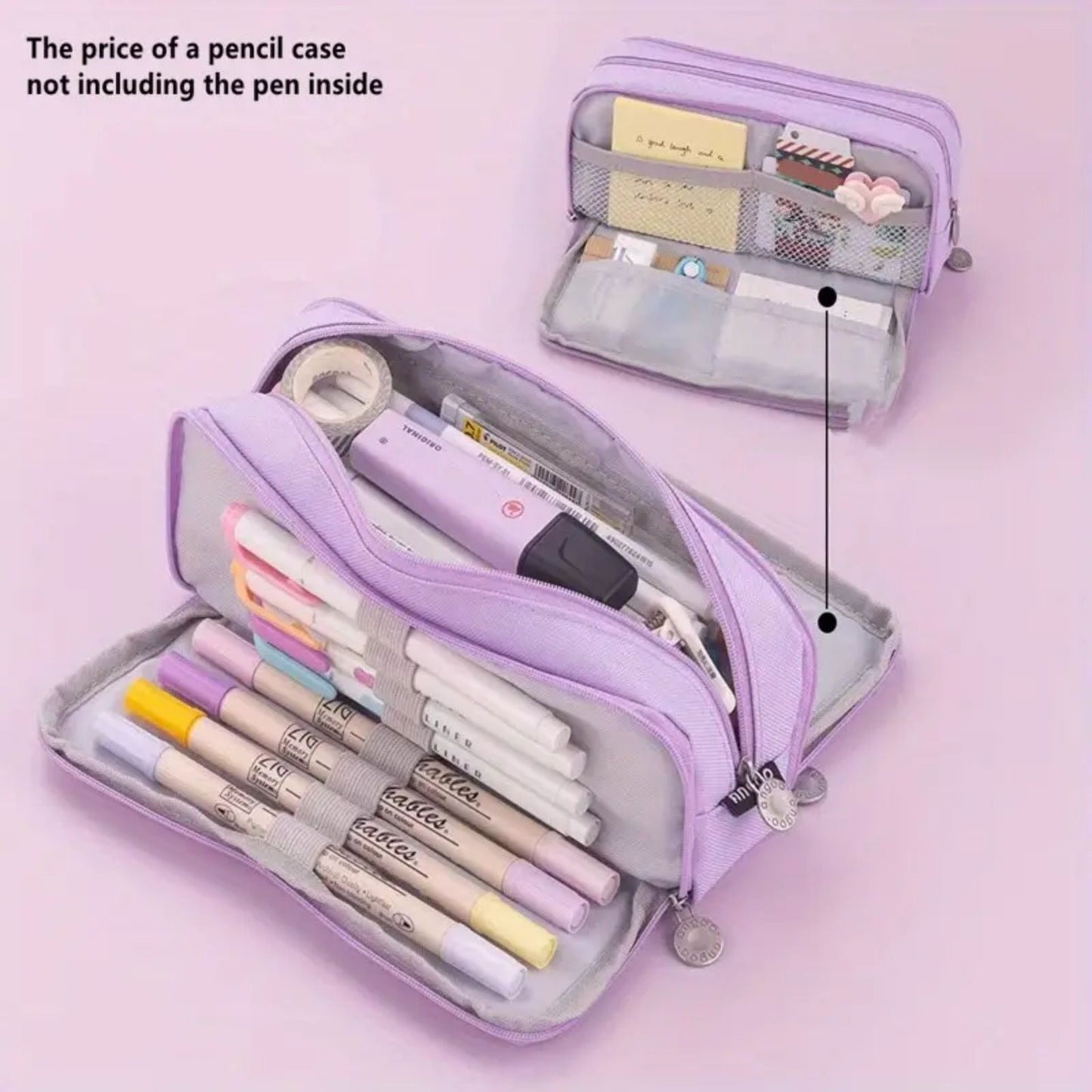 PALIFEUR Pencil Case Large Capacity Pencil Pouch, Multi-layer Aesthetic Pen Bag, Sturdy Multifunctional Pencil Bag, Pencil Box, Sky Blue Purple