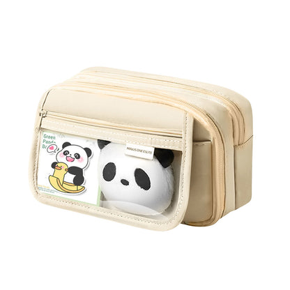 PALIFEUR Pencil Case Large Capacity Pencil Pouch, Multi-layer Aesthetic Pen Bag, Sturdy Multifunctional Pencil Bag, Pencil Box, Sky Blue Z-1-Beige
