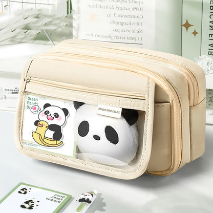 PALIFEUR Pencil Case Large Capacity Pencil Pouch, Multi-layer Aesthetic Pen Bag, Sturdy Multifunctional Pencil Bag, Pencil Box, Sky Blue Z-1-Beige
