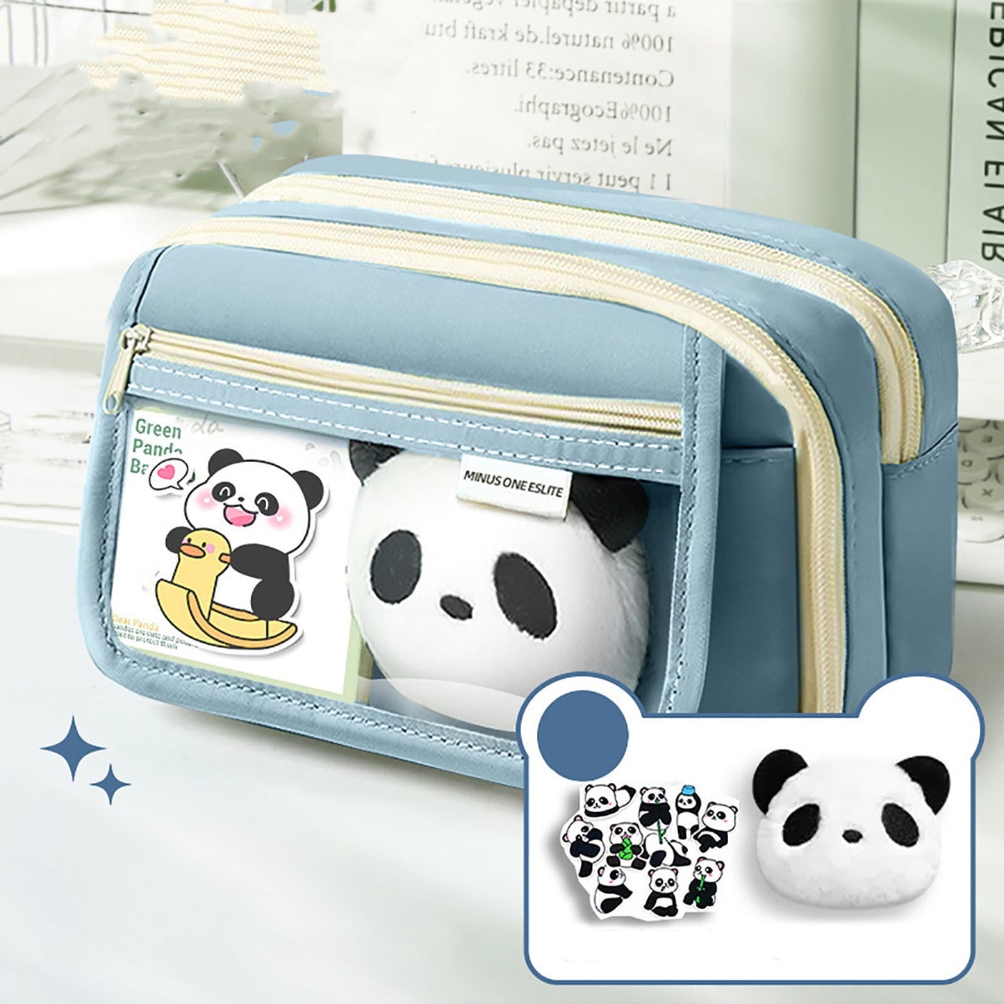 PALIFEUR Pencil Case Large Capacity Pencil Pouch, Multi-layer Aesthetic Pen Bag, Sturdy Multifunctional Pencil Bag, Pencil Box, Sky Blue Z-1-Blue
