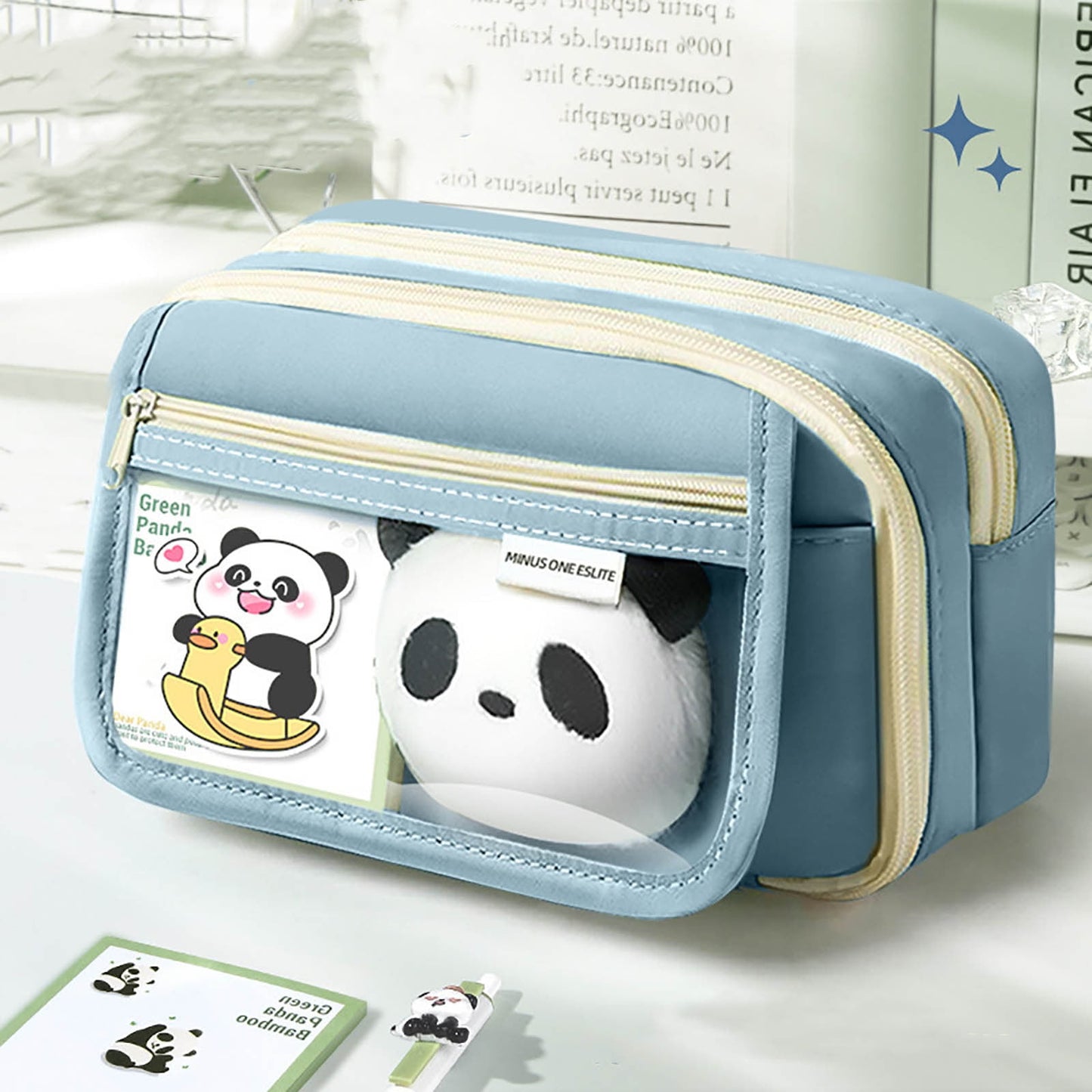 PALIFEUR Pencil Case Large Capacity Pencil Pouch, Multi-layer Aesthetic Pen Bag, Sturdy Multifunctional Pencil Bag, Pencil Box, Sky Blue Z-1-Blue