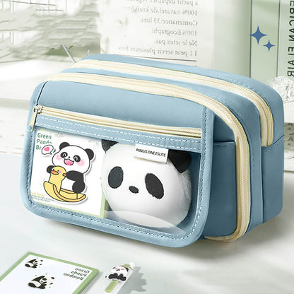 PALIFEUR Pencil Case Large Capacity Pencil Pouch, Multi-layer Aesthetic Pen Bag, Sturdy Multifunctional Pencil Bag, Pencil Box, Sky Blue Z-1-Blue