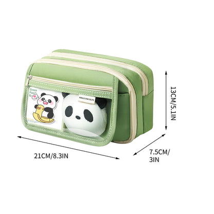PALIFEUR Pencil Case Large Capacity Pencil Pouch, Multi-layer Aesthetic Pen Bag, Sturdy Multifunctional Pencil Bag, Pencil Box, Sky Blue Z-1-Green