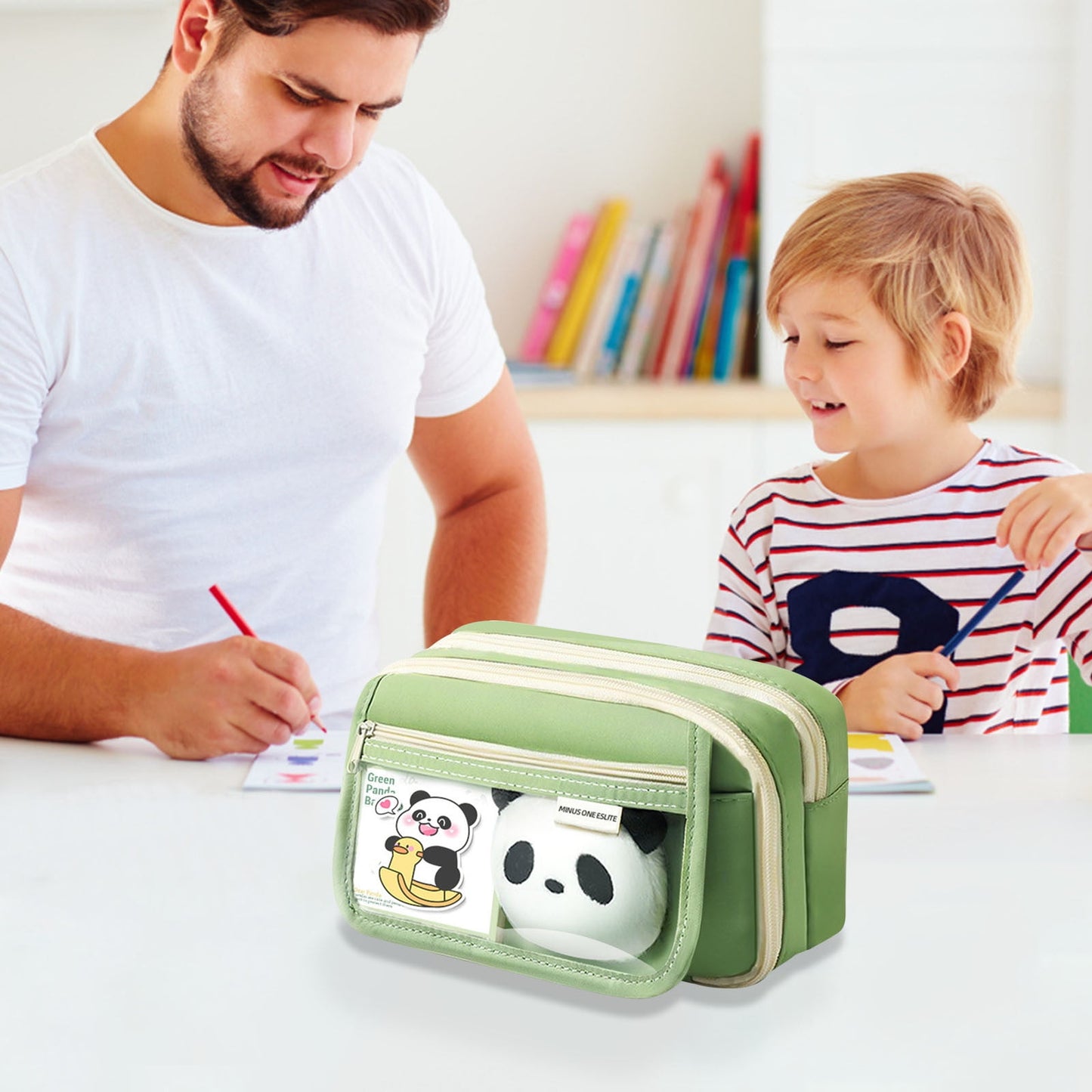 PALIFEUR Pencil Case Large Capacity Pencil Pouch, Multi-layer Aesthetic Pen Bag, Sturdy Multifunctional Pencil Bag, Pencil Box, Sky Blue Z-1-Green