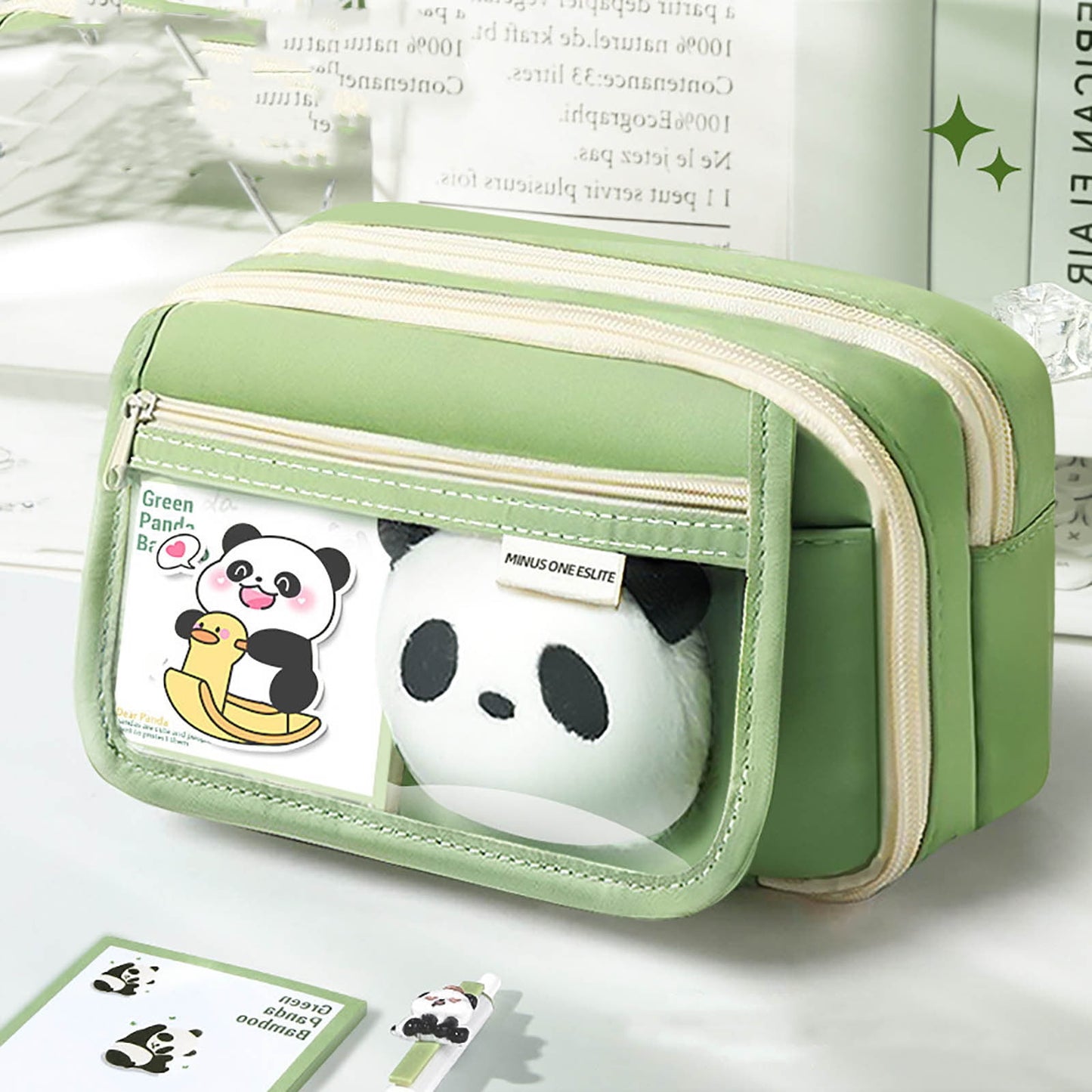 PALIFEUR Pencil Case Large Capacity Pencil Pouch, Multi-layer Aesthetic Pen Bag, Sturdy Multifunctional Pencil Bag, Pencil Box, Sky Blue Z-1-Green