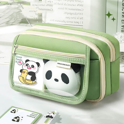 PALIFEUR Pencil Case Large Capacity Pencil Pouch, Multi-layer Aesthetic Pen Bag, Sturdy Multifunctional Pencil Bag, Pencil Box, Sky Blue Z-1-Green