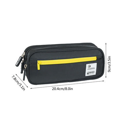 PALIFEUR Pencil Case Large Capacity Pencil Pouch, Multi-layer Aesthetic Pen Bag, Sturdy Multifunctional Pencil Bag, Pencil Box, Sky Blue Z-2-Black