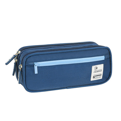 PALIFEUR Pencil Case Large Capacity Pencil Pouch, Multi-layer Aesthetic Pen Bag, Sturdy Multifunctional Pencil Bag, Pencil Box, Sky Blue Z-2-Navy