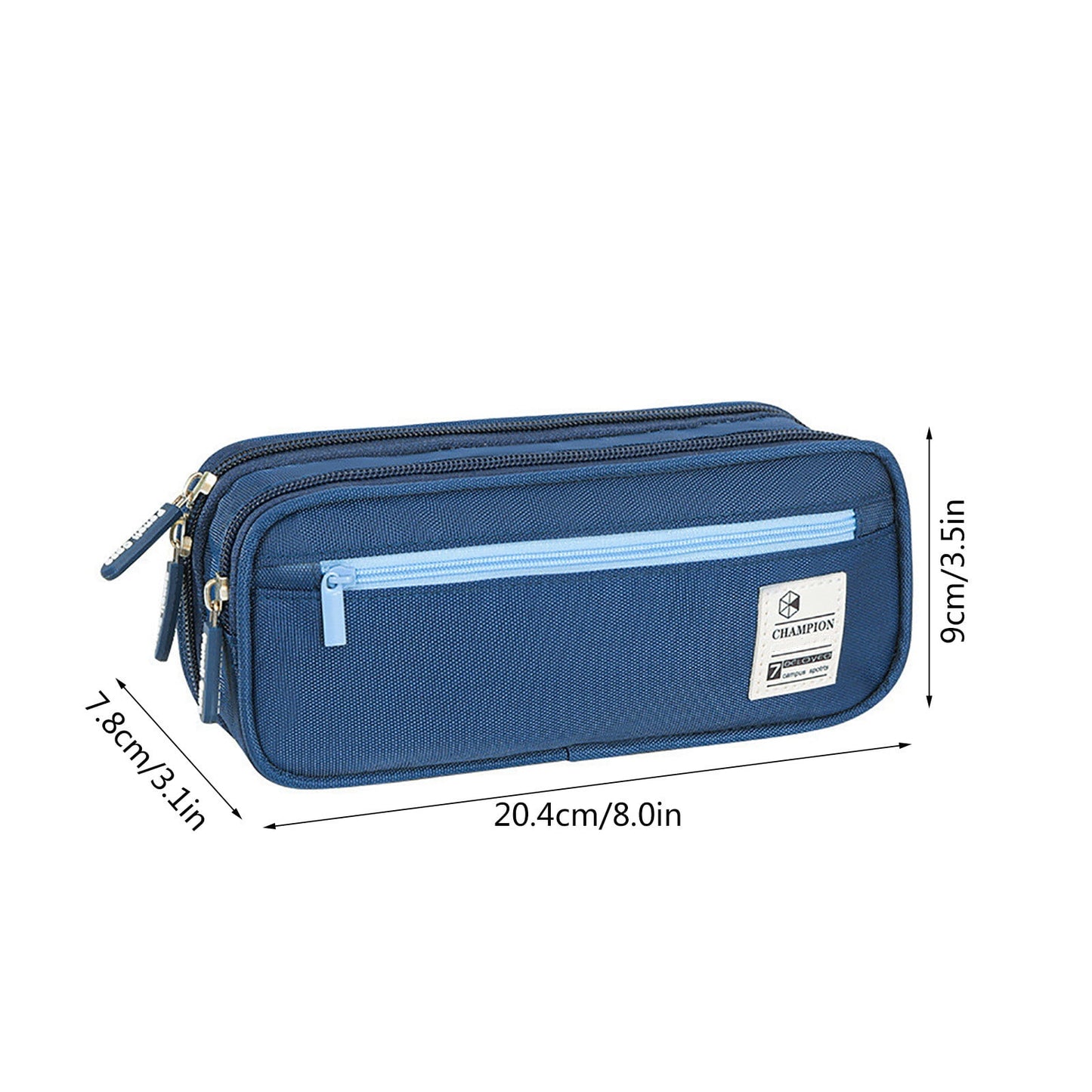 PALIFEUR Pencil Case Large Capacity Pencil Pouch, Multi-layer Aesthetic Pen Bag, Sturdy Multifunctional Pencil Bag, Pencil Box, Sky Blue Z-2-Navy