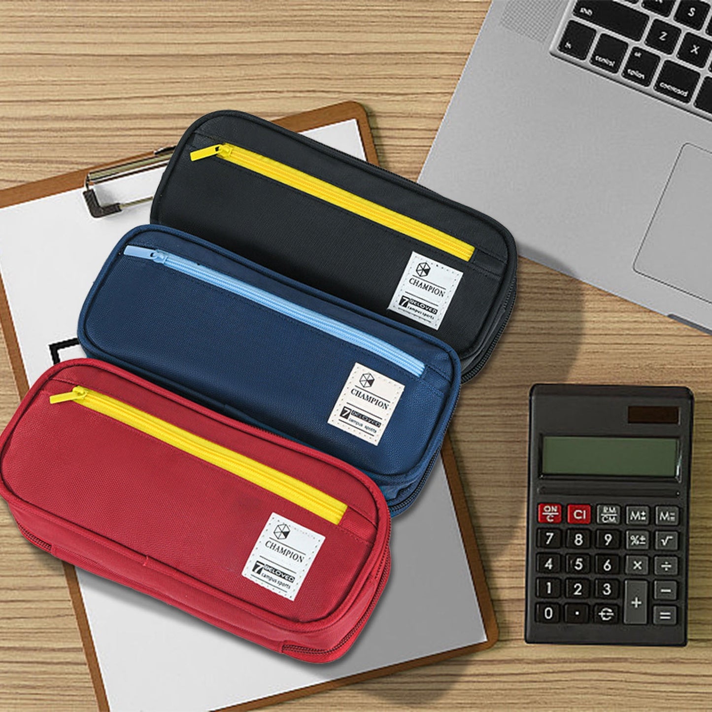 PALIFEUR Pencil Case Large Capacity Pencil Pouch, Multi-layer Aesthetic Pen Bag, Sturdy Multifunctional Pencil Bag, Pencil Box, Sky Blue Z-2-Navy