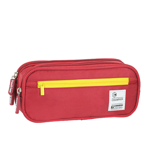 PALIFEUR Pencil Case Large Capacity Pencil Pouch, Multi-layer Aesthetic Pen Bag, Sturdy Multifunctional Pencil Bag, Pencil Box, Sky Blue Z-2-Red