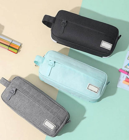 PALIFEUR Pencil Case Large Capacity Pencil Pouch, Multi-layer Aesthetic Pen Bag, Sturdy Multifunctional Pencil Bag, Pencil Box, Sky Blue Z-3-Black