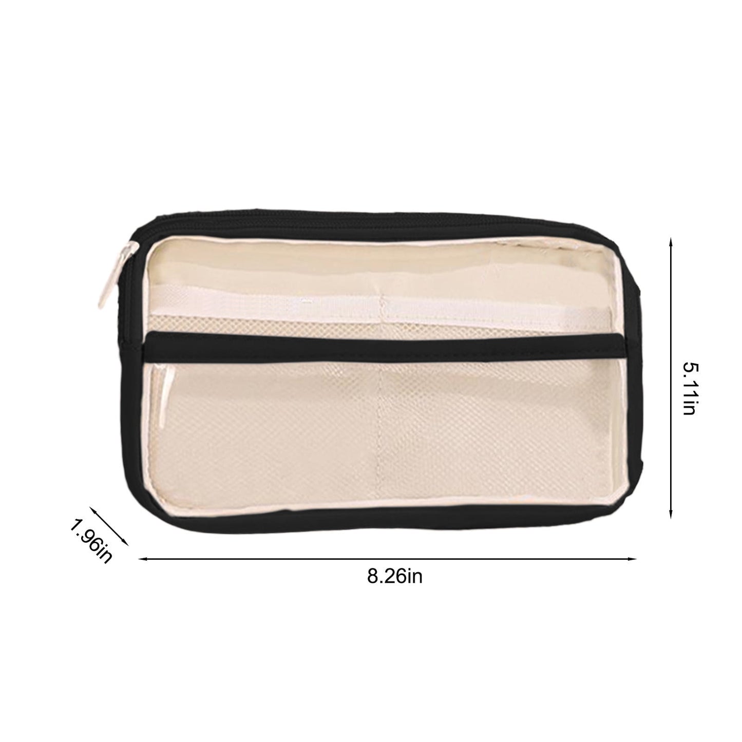 PALIFEUR Pencil Case Large Capacity Pencil Pouch, Multi-layer Aesthetic Pen Bag, Sturdy Multifunctional Pencil Bag, Pencil Box, Sky Blue Z-4-Black