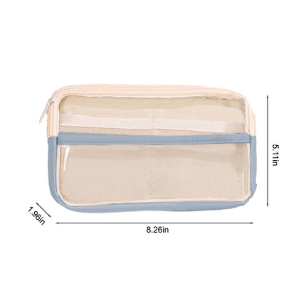 PALIFEUR Pencil Case Large Capacity Pencil Pouch, Multi-layer Aesthetic Pen Bag, Sturdy Multifunctional Pencil Bag, Pencil Box, Sky Blue Z-4-Blue