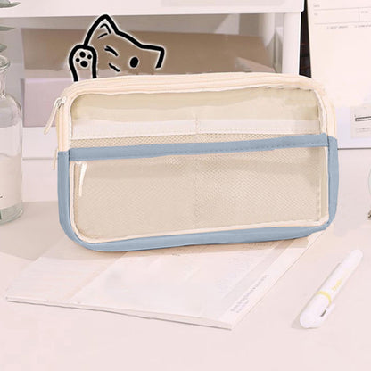 PALIFEUR Pencil Case Large Capacity Pencil Pouch, Multi-layer Aesthetic Pen Bag, Sturdy Multifunctional Pencil Bag, Pencil Box, Sky Blue Z-4-Blue