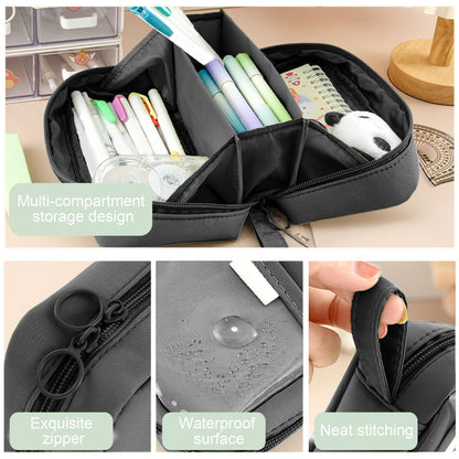 PALIFEUR Pencil Case Large Capacity Pencil Pouch, Multi-layer Aesthetic Pen Bag, Sturdy Multifunctional Pencil Bag, Pencil Box, Sky Blue Z-5-Black