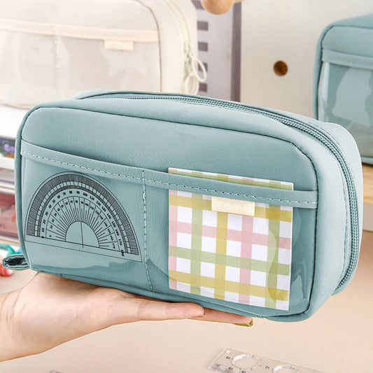 PALIFEUR Pencil Case Large Capacity Pencil Pouch, Multi-layer Aesthetic Pen Bag, Sturdy Multifunctional Pencil Bag, Pencil Box, Sky Blue Z-5-Blue