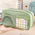 PALIFEUR Pencil Case Large Capacity Pencil Pouch, Multi-layer Aesthetic Pen Bag, Sturdy Multifunctional Pencil Bag, Pencil Box, Sky Blue Z-5-Green