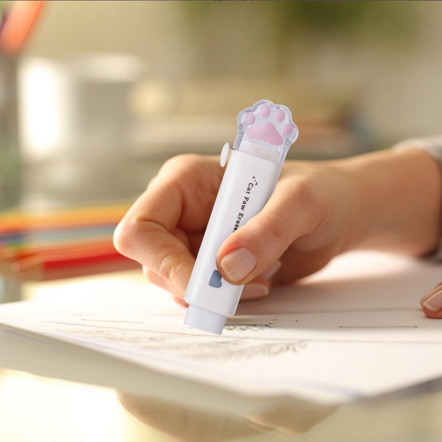 Tyidzon Erasers for Pencils 2 Pack, Cute Pencil Erasers for Office, Erasers for Drawing Sketching White