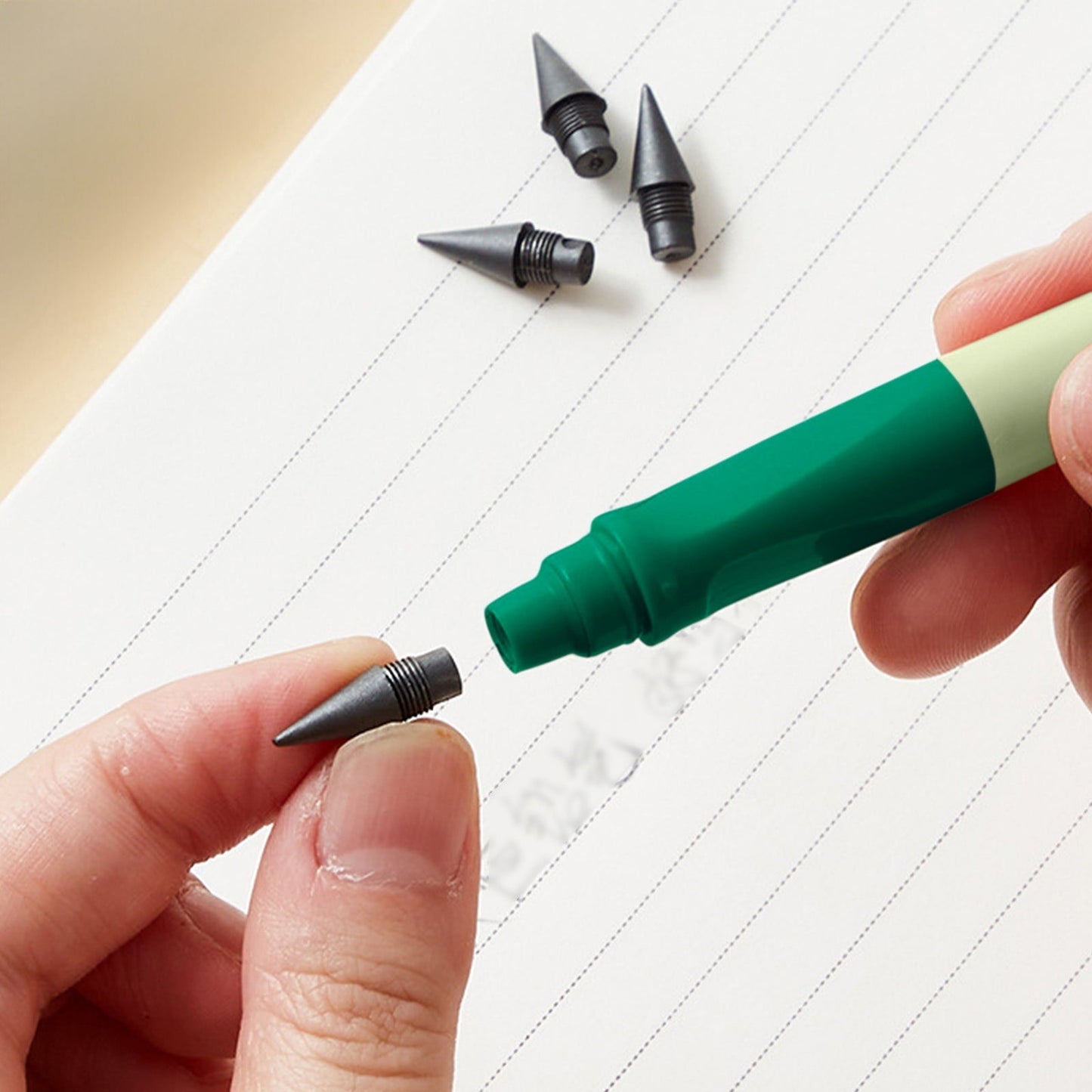 Tyidzon Forever Pencils for Writing, No Need Sharpened Pencil Cute Inkless Everlasting Pencil for Sketching, Replace Mechanical Pen for Sketch, Drawing and Writing Green