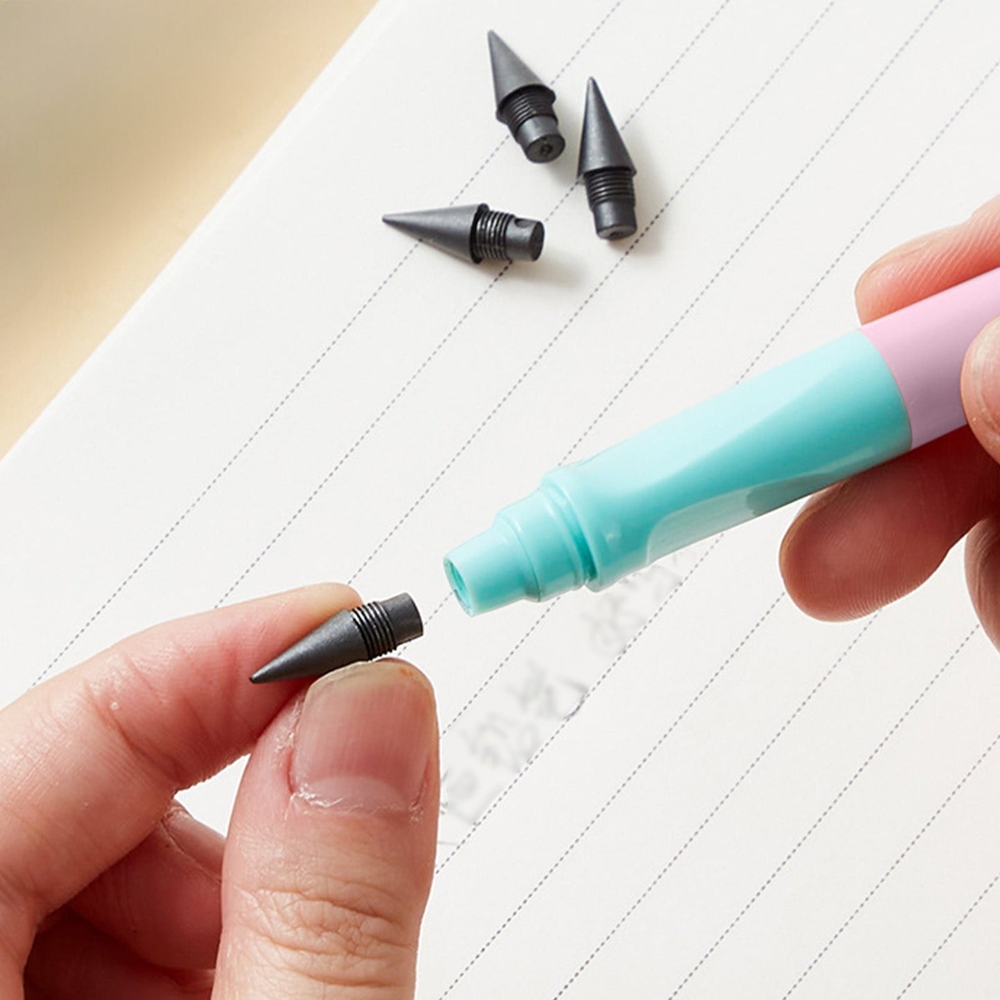 Tyidzon Forever Pencils for Writing, No Need Sharpened Pencil Cute Inkless Everlasting Pencil for Sketching, Replace Mechanical Pen for Sketch, Drawing and Writing Pink