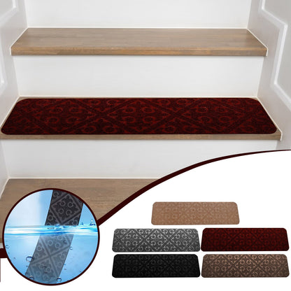 PALIFEUR Stair Treads for Wooden Steps, Soft Stair Treads, 8 x 30 Inch Reusable Carpet Stair Treads, Washable Stair Runners for Wooden Steps Non Slip Stair Rugs #1_Black