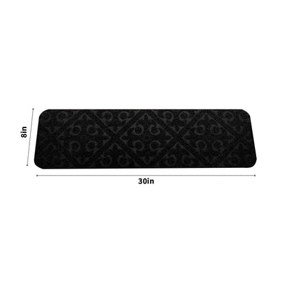 PALIFEUR Stair Treads for Wooden Steps, Soft Stair Treads, 8 x 30 Inch Reusable Carpet Stair Treads, Washable Stair Runners for Wooden Steps Non Slip Stair Rugs #1_Black