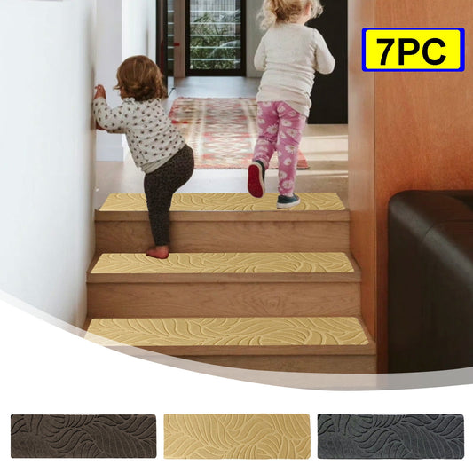 PALIFEUR Stair Treads for Wooden Steps, Soft Stair Treads, 8 x 30 Inch Reusable Carpet Stair Treads, Washable Stair Runners for Wooden Steps Non Slip Stair Rugs #7_Dark Gray