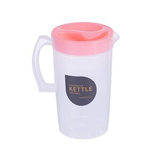 PALIFEUR Water Pitcher with Lid, 2.2 L Plastic Pitcher for Tea & Juice Water, Hot/Cold Water Jug, Tea Pitcher, Juice Pitcher for Kitchen Living Room, 8.74" x 5.52 Pink