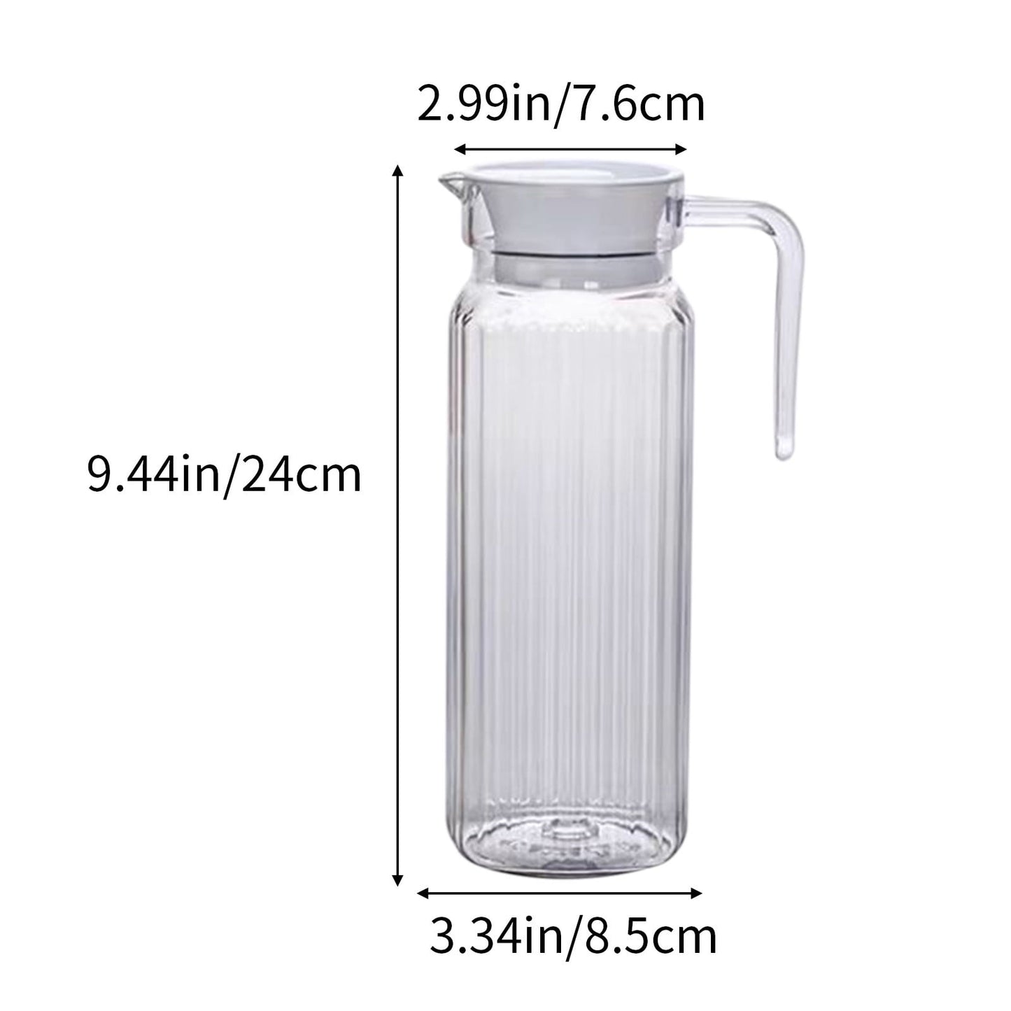 PALIFEUR Water Pitcher with Lid, 2 L Plastic Pitcher for Tea & Juice Water, Hot/Cold Water Jug, Tea Pitcher, Juice Pitcher, 13.5 x 7.2 x 4.7 Inch Z-3-Clear