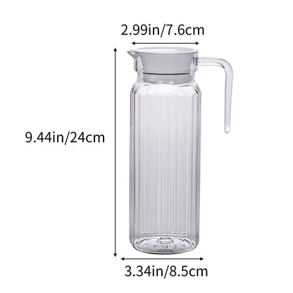 PALIFEUR Water Pitcher with Lid, 2 L Plastic Pitcher for Tea & Juice Water, Hot/Cold Water Jug, Tea Pitcher, Juice Pitcher, 13.5 x 7.2 x 4.7 Inch Z-3-Clear