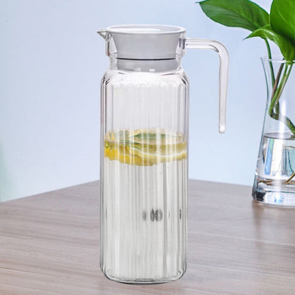 PALIFEUR Water Pitcher with Lid, 2 L Plastic Pitcher for Tea & Juice Water, Hot/Cold Water Jug, Tea Pitcher, Juice Pitcher, 13.5 x 7.2 x 4.7 Inch Z-3-Clear