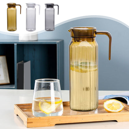 PALIFEUR Water Pitcher with Lid, 2 L Plastic Pitcher for Tea & Juice Water, Hot/Cold Water Jug, Tea Pitcher, Juice Pitcher, 13.5 x 7.2 x 4.7 Inch Z-3-Clear