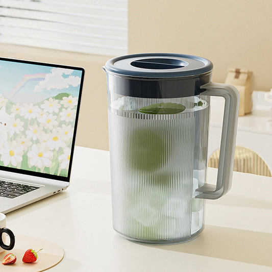 PALIFEUR Water Pitcher with Lid, 2 L Plastic Pitcher for Tea & Juice Water, Hot/Cold Water Jug, Tea Pitcher, Juice Pitcher, 13.5 x 7.2 x 4.7 Inch Z-7-Blue