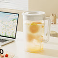 PALIFEUR Water Pitcher with Lid, 2 L Plastic Pitcher for Tea & Juice Water, Hot/Cold Water Jug, Tea Pitcher, Juice Pitcher, 13.5 x 7.2 x 4.7 Inch Z-7-White