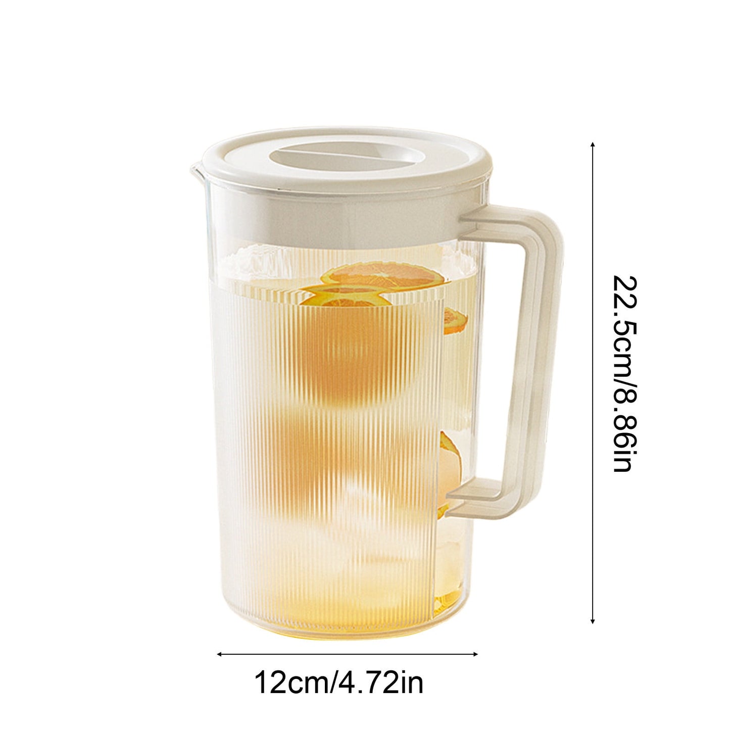 PALIFEUR Water Pitcher with Lid, 2 L Plastic Pitcher for Tea & Juice Water, Hot/Cold Water Jug, Tea Pitcher, Juice Pitcher, 13.5 x 7.2 x 4.7 Inch Z-7-White