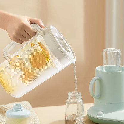 PALIFEUR Water Pitcher with Lid, 2 L Plastic Pitcher for Tea & Juice Water, Hot/Cold Water Jug, Tea Pitcher, Juice Pitcher, 13.5 x 7.2 x 4.7 Inch Z-7-White