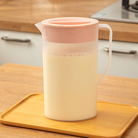 PALIFEUR Water Pitcher with Lid, 2 L Plastic Pitcher for Tea & Juice Water, Hot/Cold Water Jug, Tea Pitcher, Juice Pitcher, 13.5 x 7.2 x 4.7 Inch Z-8-Pink