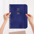 Xuniizn Academic Planner 2025-2026, Daily, Weekly & Monthly Planner, Journaling Notebooks for Work, Spiral Notebook, Twin-Wire Binding Day and Weekly Agenda for Work, Daily Planner Dark Blue