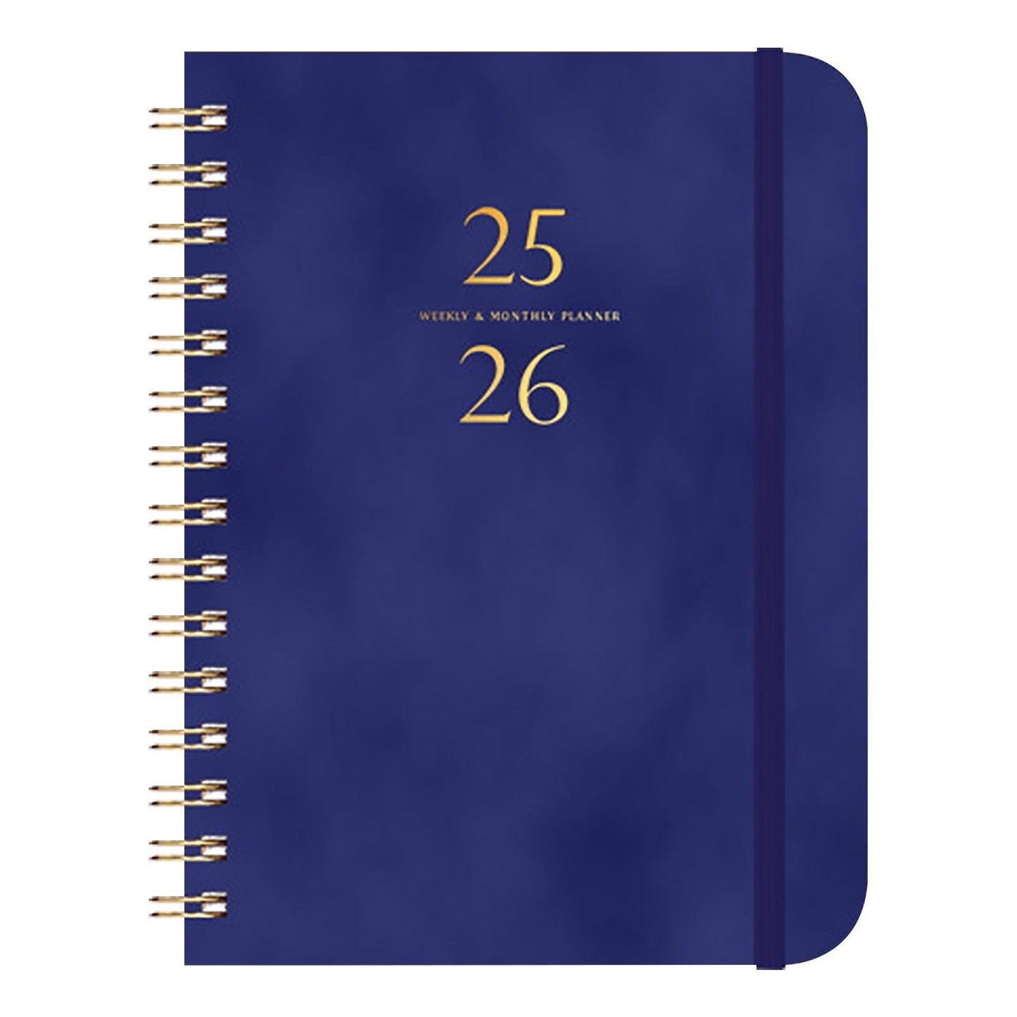 Xuniizn Academic Planner 2025-2026, Daily, Weekly & Monthly Planner, Journaling Notebooks for Work, Spiral Notebook, Twin-Wire Binding Day and Weekly Agenda for Work, Daily Planner Dark Blue