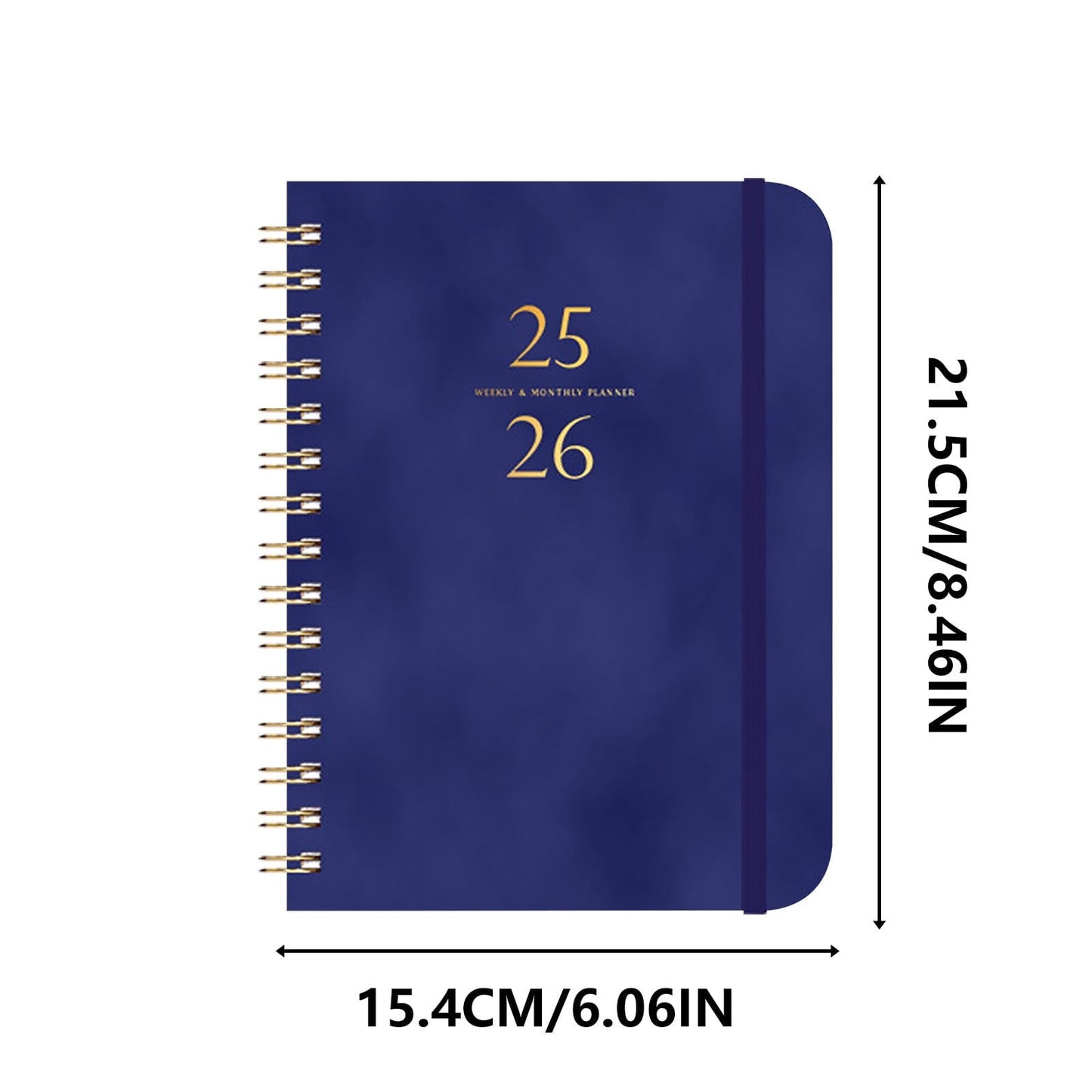 Xuniizn Academic Planner 2025-2026, Daily, Weekly & Monthly Planner, Journaling Notebooks for Work, Spiral Notebook, Twin-Wire Binding Day and Weekly Agenda for Work, Daily Planner Dark Blue