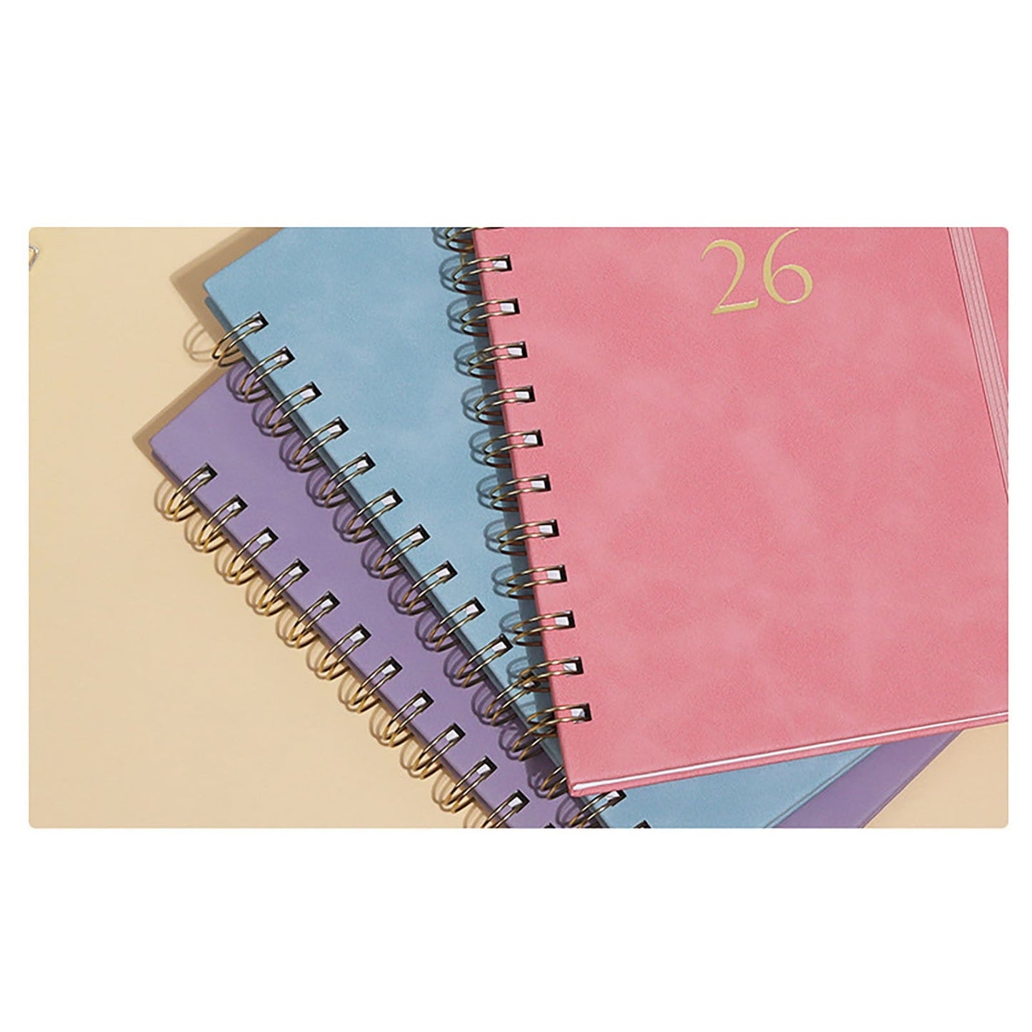Xuniizn Academic Planner 2025-2026, Daily, Weekly & Monthly Planner, Journaling Notebooks for Work, Spiral Notebook, Twin-Wire Binding Day and Weekly Agenda for Work, Daily Planner Pink
