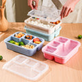 Xuniizn Bento Box Adult Lunch Box, Containers for Adults Men Women, Lunchable Food Container with Utensils, Sauce Jar, Muffin Liners, Microwave & Dishwasher Safe Beige