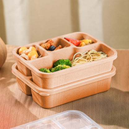 Xuniizn Bento Box Adult Lunch Box, Containers for Adults Men Women, Lunchable Food Container with Utensils, Sauce Jar, Muffin Liners, Microwave & Dishwasher Safe Beige
