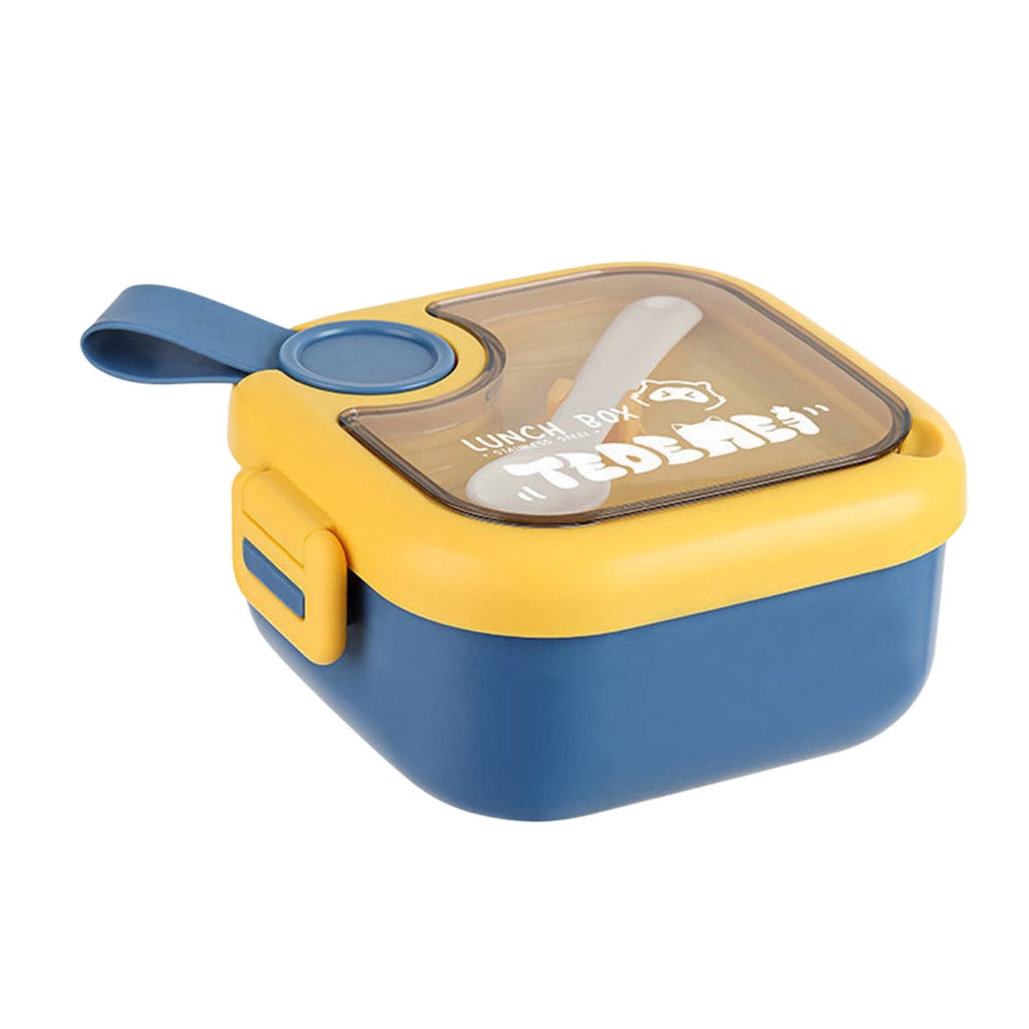 Xuniizn Bento Box Adult Lunch Box, Containers for Adults Men Women, Lunchable Food Container with Utensils, Sauce Jar, Muffin Liners, Microwave & Dishwasher Safe Blue#2