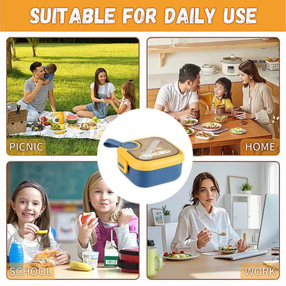 Xuniizn Bento Box Adult Lunch Box, Containers for Adults Men Women, Lunchable Food Container with Utensils, Sauce Jar, Muffin Liners, Microwave & Dishwasher Safe Blue#2