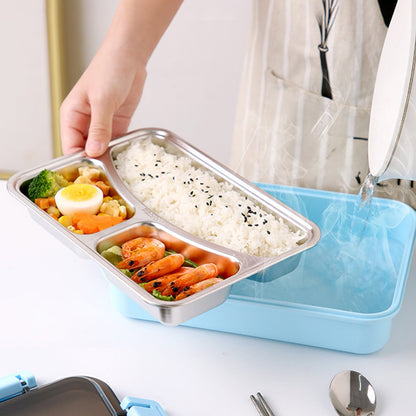Xuniizn Bento Box Adult Lunch Box, Containers for Adults Men Women, Lunchable Food Container with Utensils, Sauce Jar, Muffin Liners, Microwave & Dishwasher Safe Blue#6