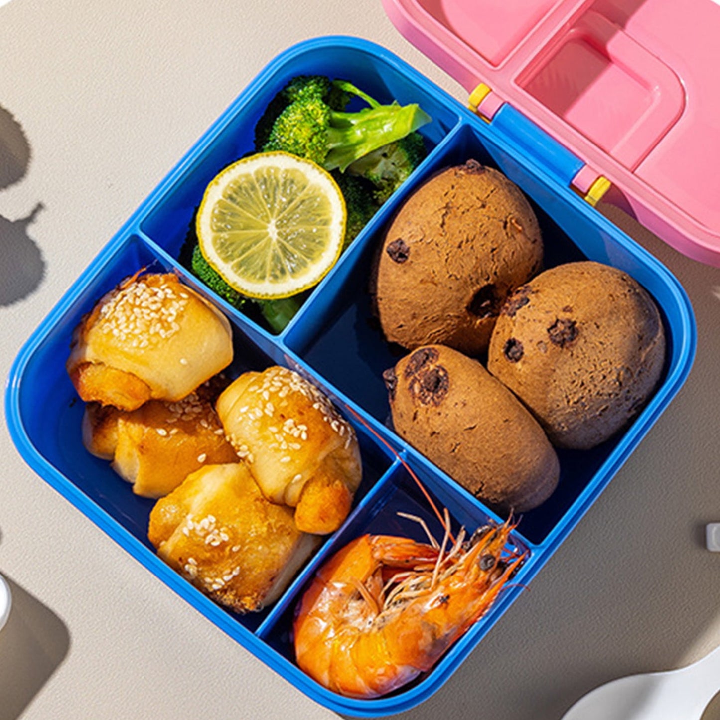 Xuniizn Bento Box Adult Lunch Box, Containers for Adults Men Women, Lunchable Food Container with Utensils, Sauce Jar, Muffin Liners, Microwave & Dishwasher Safe Pink#3